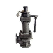 CI Spring Loaded Single Post Safety Valve Angle Type Flange End SS Working Parts (Wj-Neta)